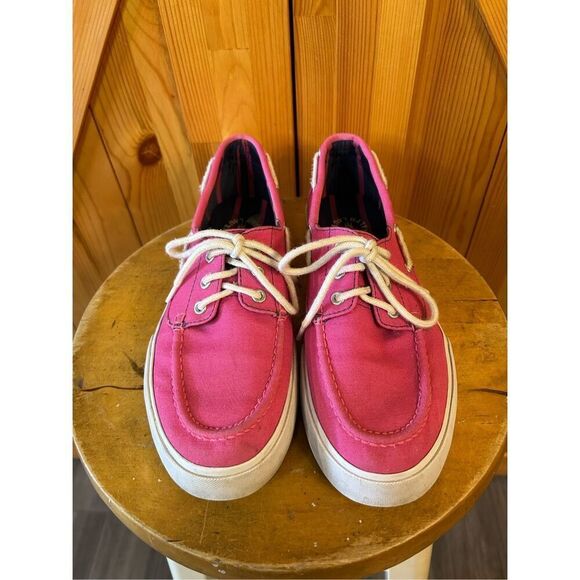 Polo Ralph Lauren Lilia canvas stripes pink size 9B  - Picture 2 of 9